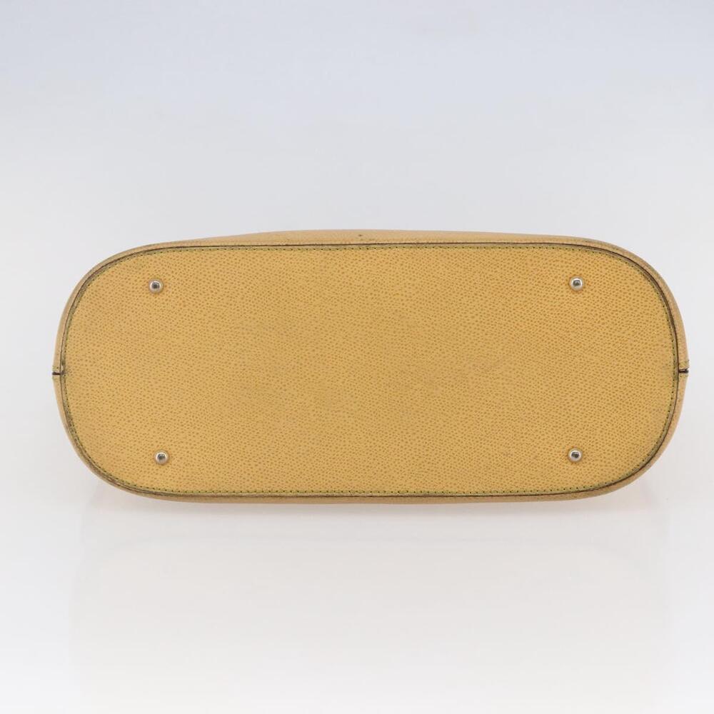 CELINE Hand Bag Leather 2way Yellow Gold Auth bs29816 - Picture 5 of 16